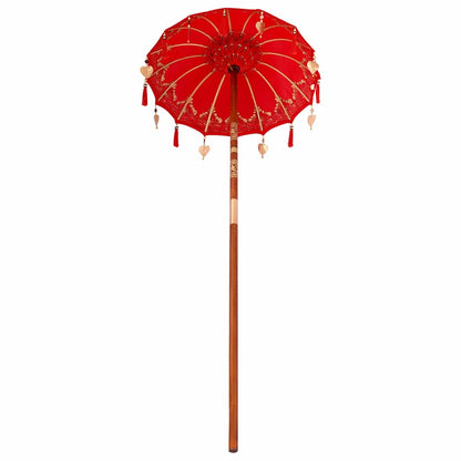vidaXL Balinese Parasol Red 125 x 125 x 260 cm Cotton and Wood
