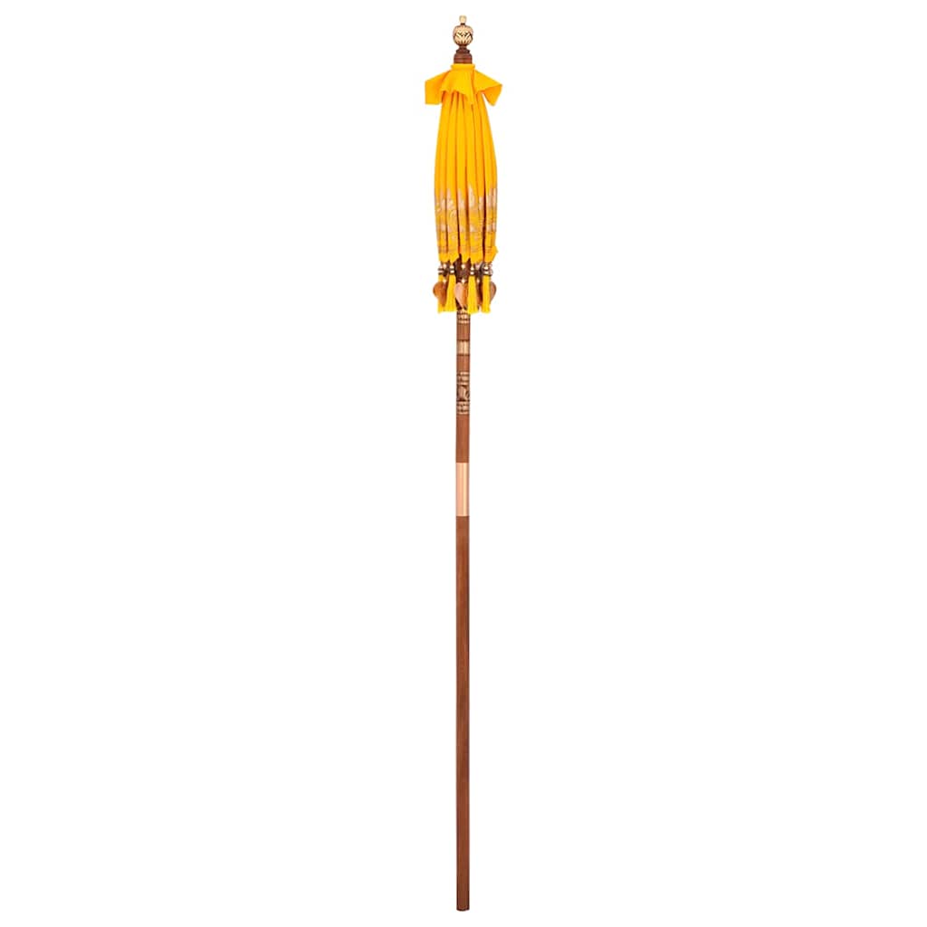 vidaXL Balinese Parasol Yellow 125 x 125 x 260 cm Cotton and Wood
