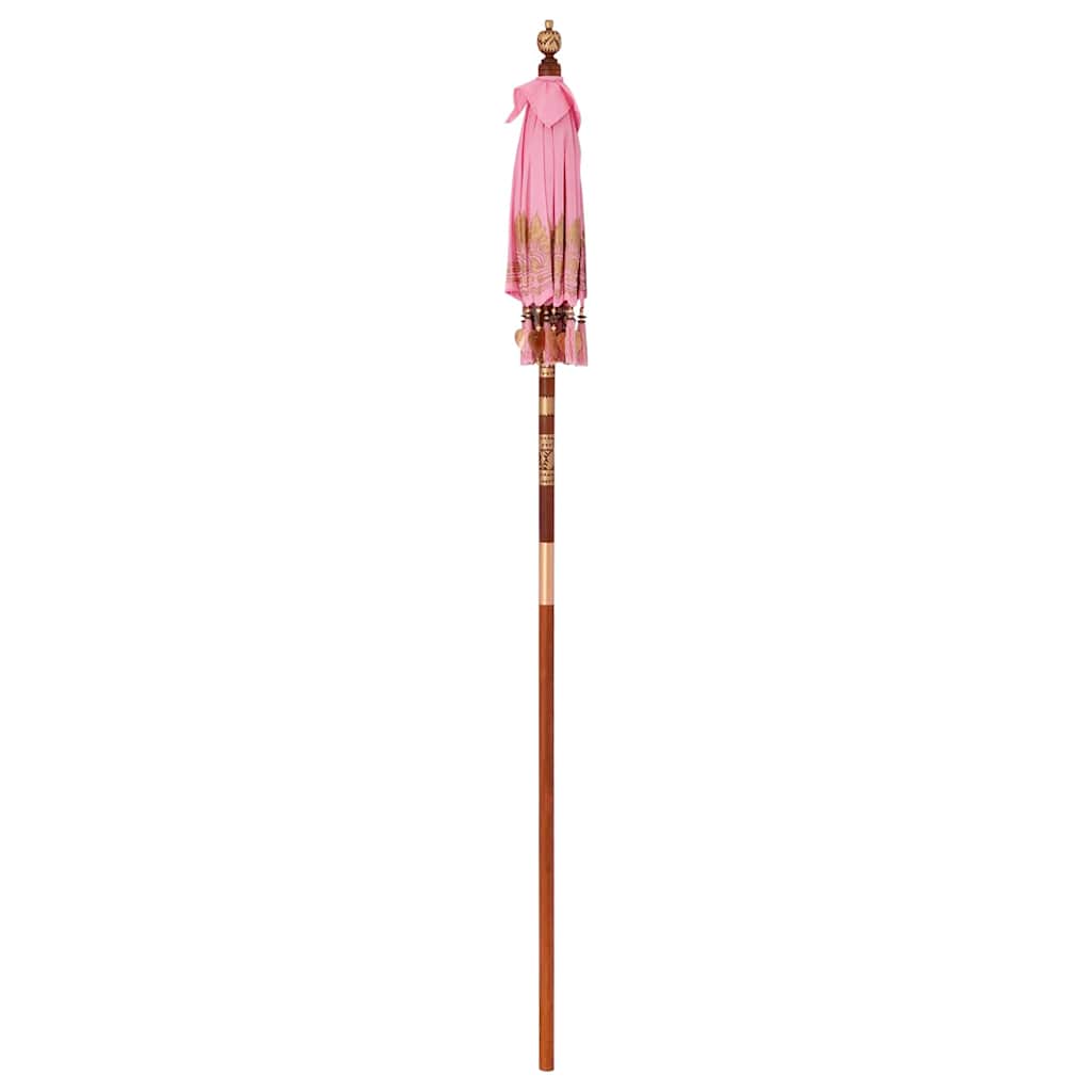 vidaXL Balinese Parasol Pink 125 x 125 x 260 cm Cotton and Wood