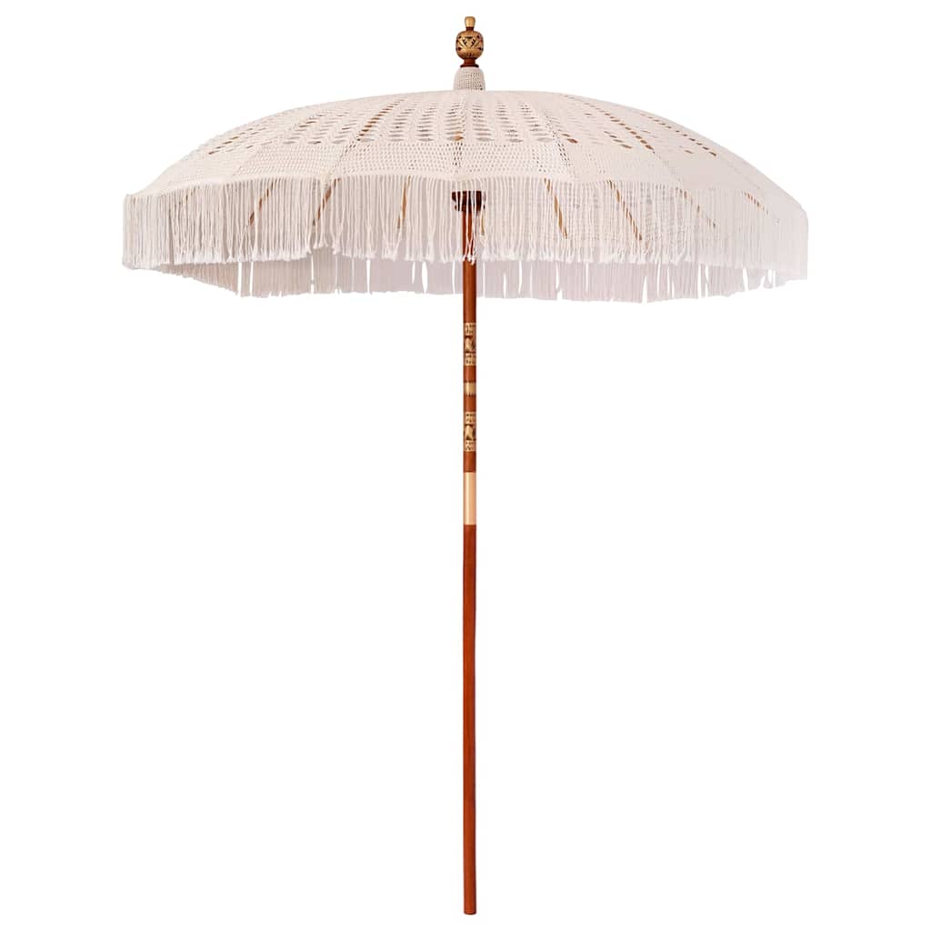 vidaXL Macrame Parasol Cream 190 x 190 x 260 cm