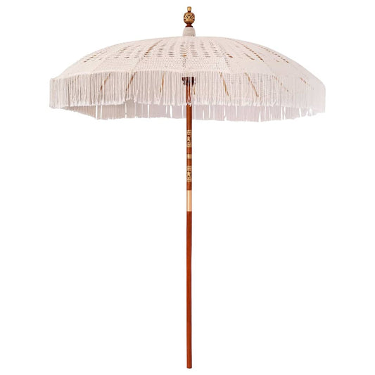vidaXL Macrame Parasol Cream 190 x 190 x 260 cm