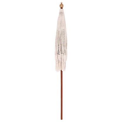vidaXL Macrame Parasol Cream 190 x 190 x 260 cm