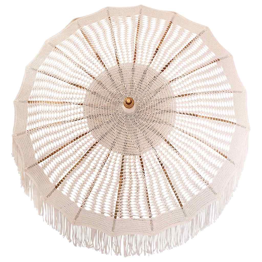 vidaXL Macrame Parasol Cream 190 x 190 x 260 cm