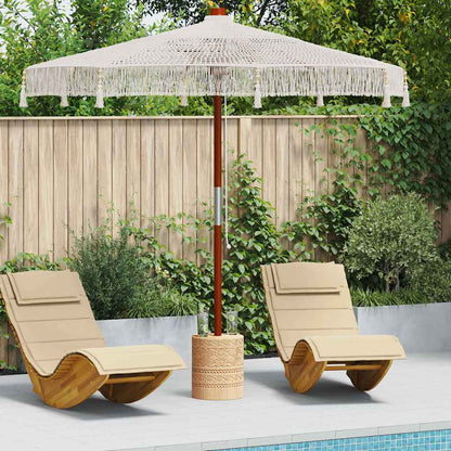 vidaXL Macrame Parasol Cream 252.5 x 252.5 x 260 cm