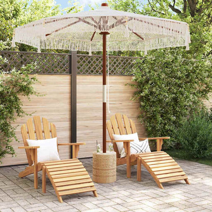 vidaXL Macrame Parasol Cream 252.5 x 252.5 x 260 cm