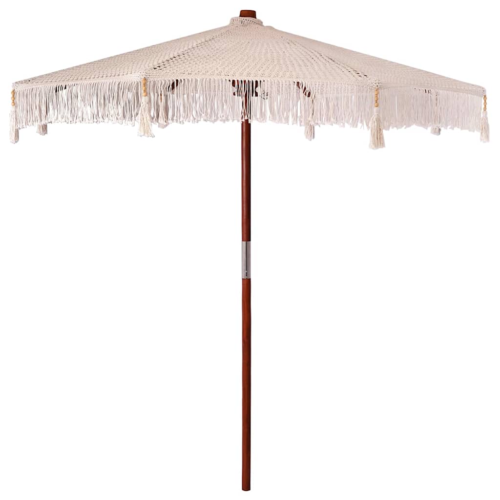 vidaXL Macrame Parasol Cream 252.5 x 252.5 x 260 cm