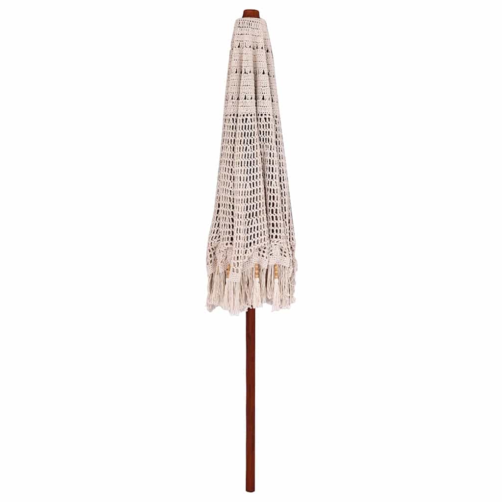 vidaXL Macrame Parasol Cream 252.5 x 252.5 x 260 cm