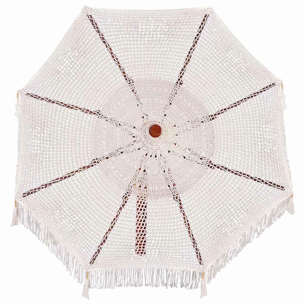 vidaXL Macrame Parasol Cream 252.5 x 252.5 x 260 cm