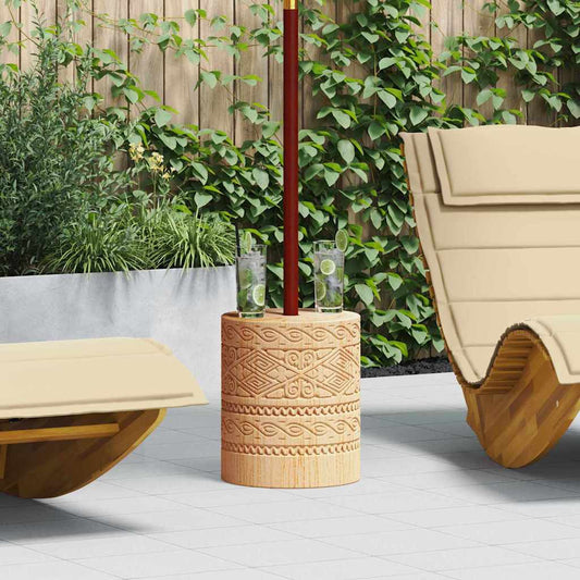 vidaXL Parasol Base 28.05 kg Natural Solid Wood Cylindrical