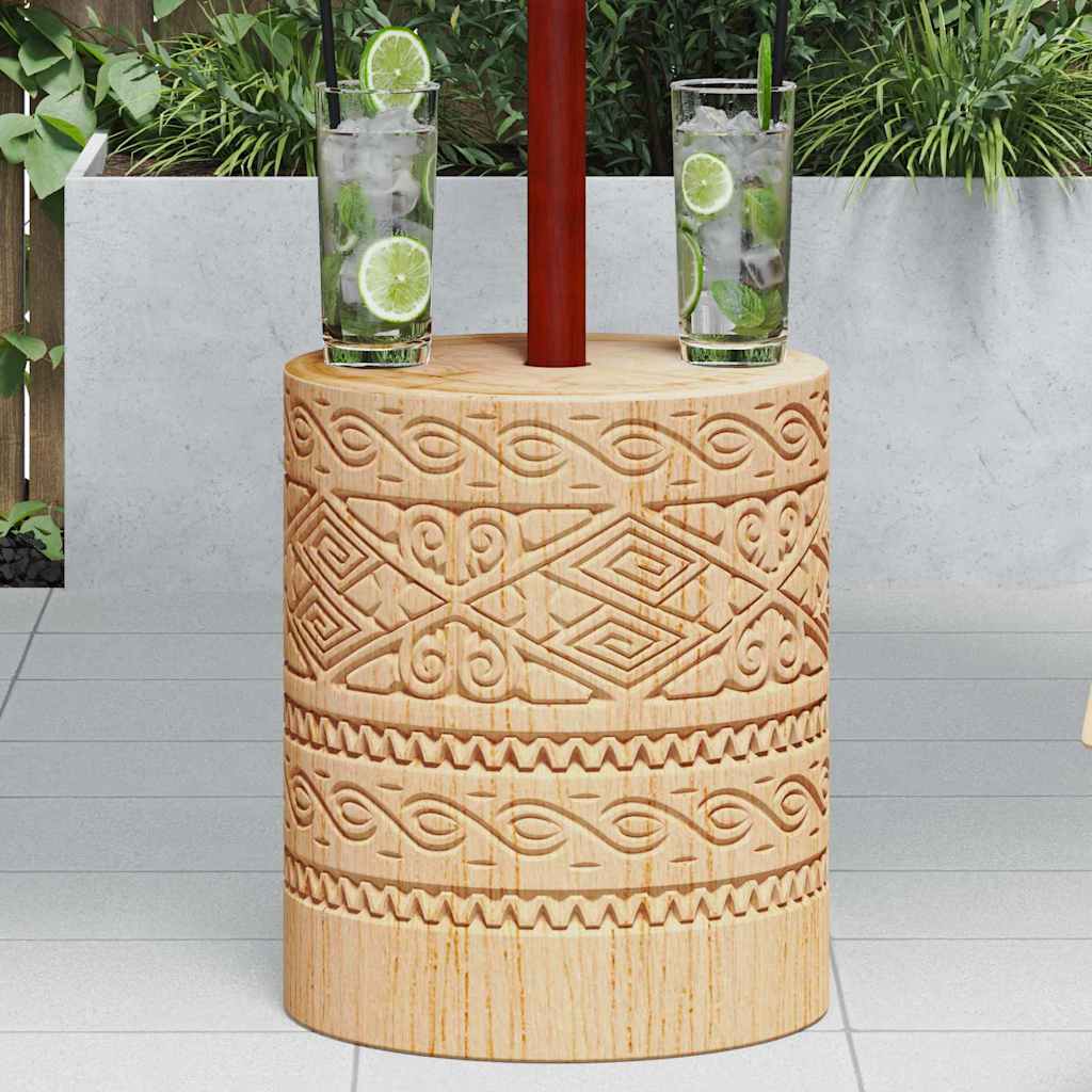 vidaXL Parasol Base Natural Ø34 x 40 cm Solid Wood