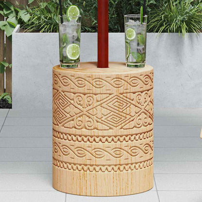 vidaXL Parasol Base Natural Ø34 x 40 cm Solid Wood