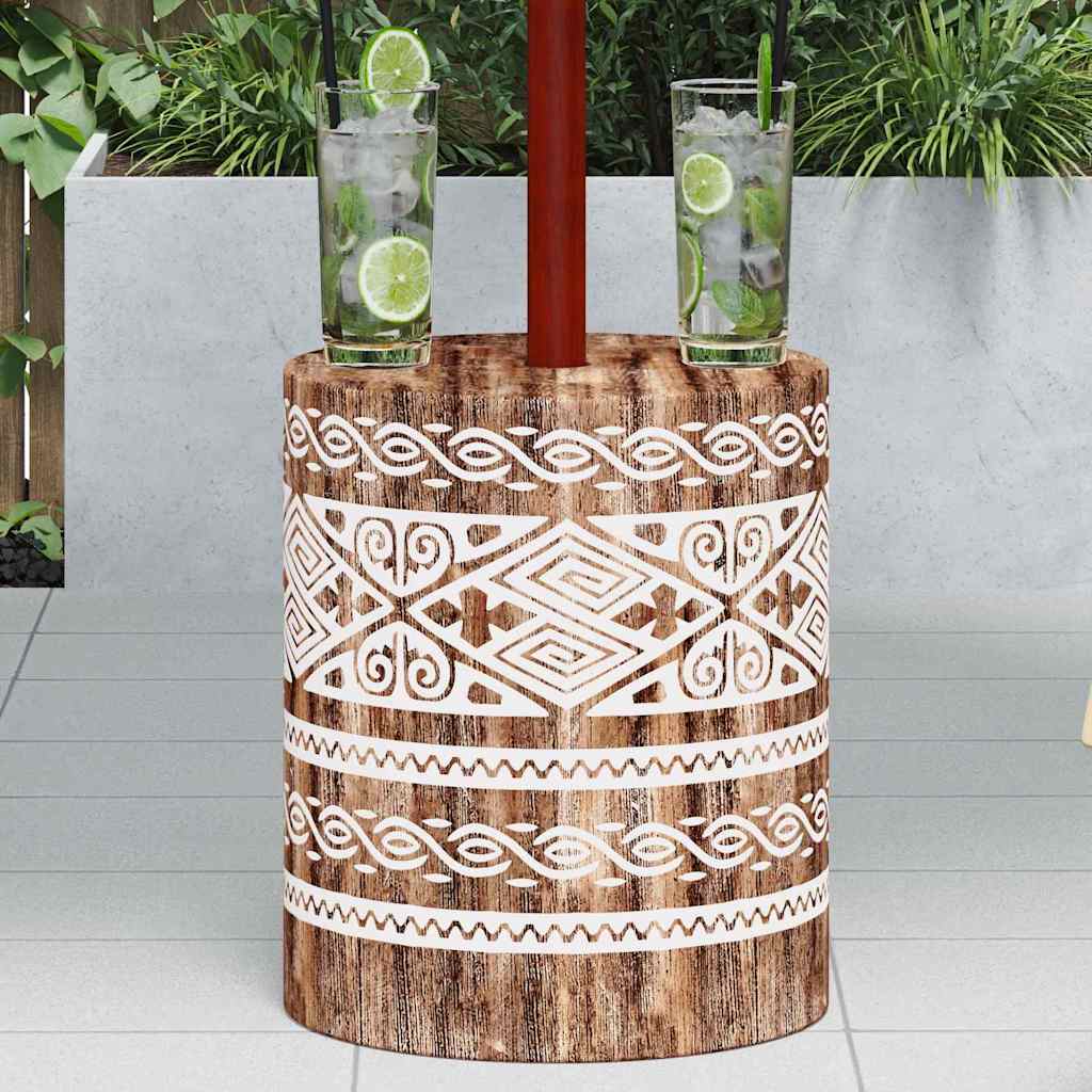 vidaXL Parasol Base White Washed Ø34 x 40 cm Solid Wood