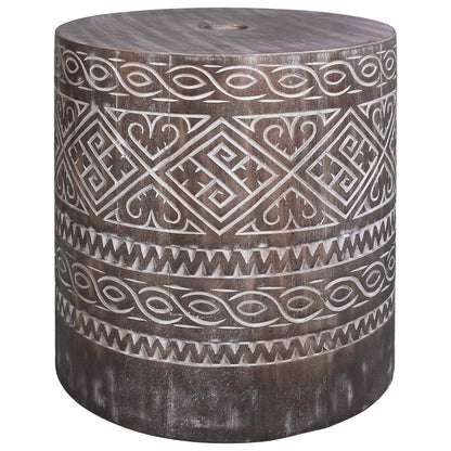 vidaXL Parasol Base 23 kg White Washed Solid Wood Cylindrical
