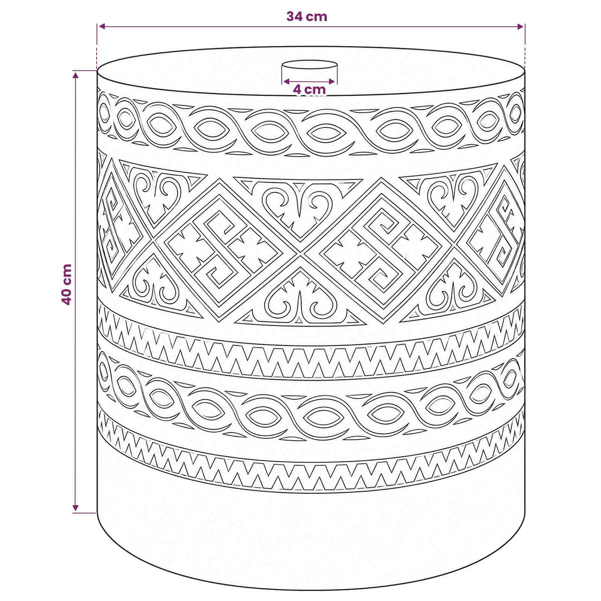 vidaXL Parasol Base 23 kg White Washed Solid Wood Cylindrical