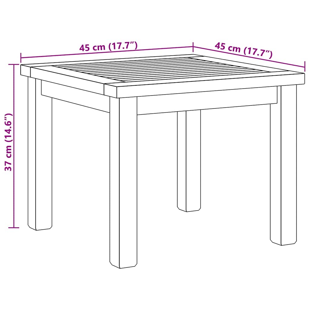 vidaXL Coffee Table Brown 45 x 45 x 36 cm Solid Teak Wood