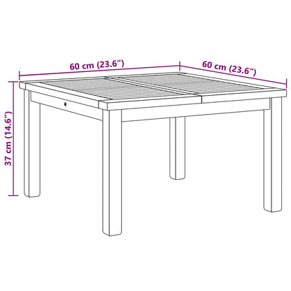 vidaXL Coffee Table Brown 60 x 60 x 36 cm Solid Teak Wood