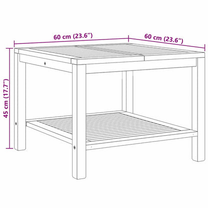 vidaXL Coffee Table with Storage Brown 60 x 60 x 45 cm Solid Teak Wood