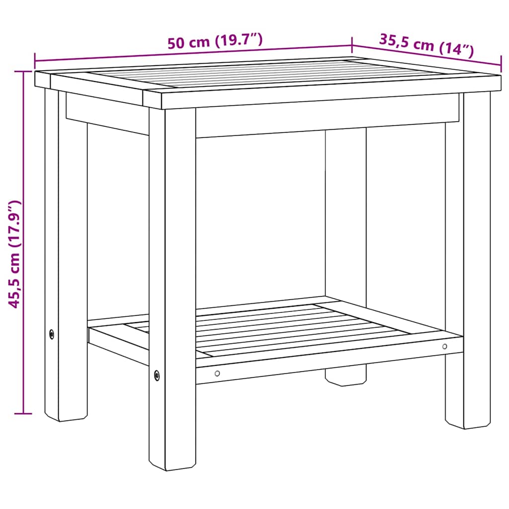 vidaXL Coffee Table with Storage Brown 50 x 35 x 45 cm Solid Teak Wood
