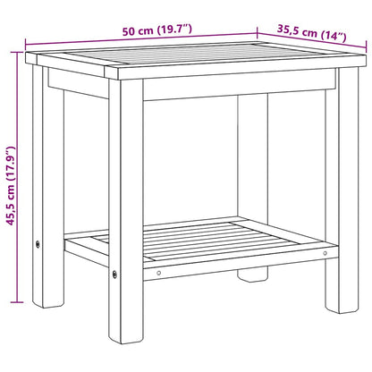 vidaXL Coffee Table with Storage Brown 50 x 35 x 45 cm Solid Teak Wood