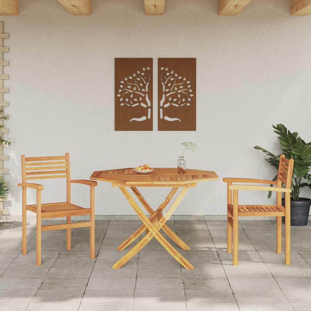 vidaXL Chair 2 pcs Brown 56 x 55 x 90.5 cm Solid Teak Wood