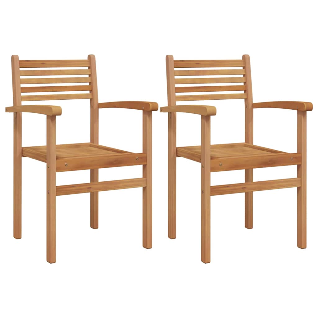 vidaXL Chair 2 pcs Brown 56 x 55 x 90.5 cm Solid Teak Wood
