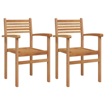 vidaXL Chair 2 pcs Brown 56 x 55 x 90.5 cm Solid Teak Wood