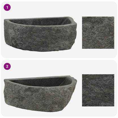 vidaXL Wall-mounted Basin Grey 45 x 35 x 15 cm River Stone