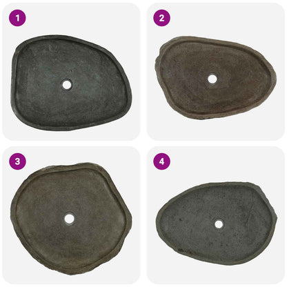 vidaXL Wash Basin Grey 65 x 50 x 6 cm River Stone