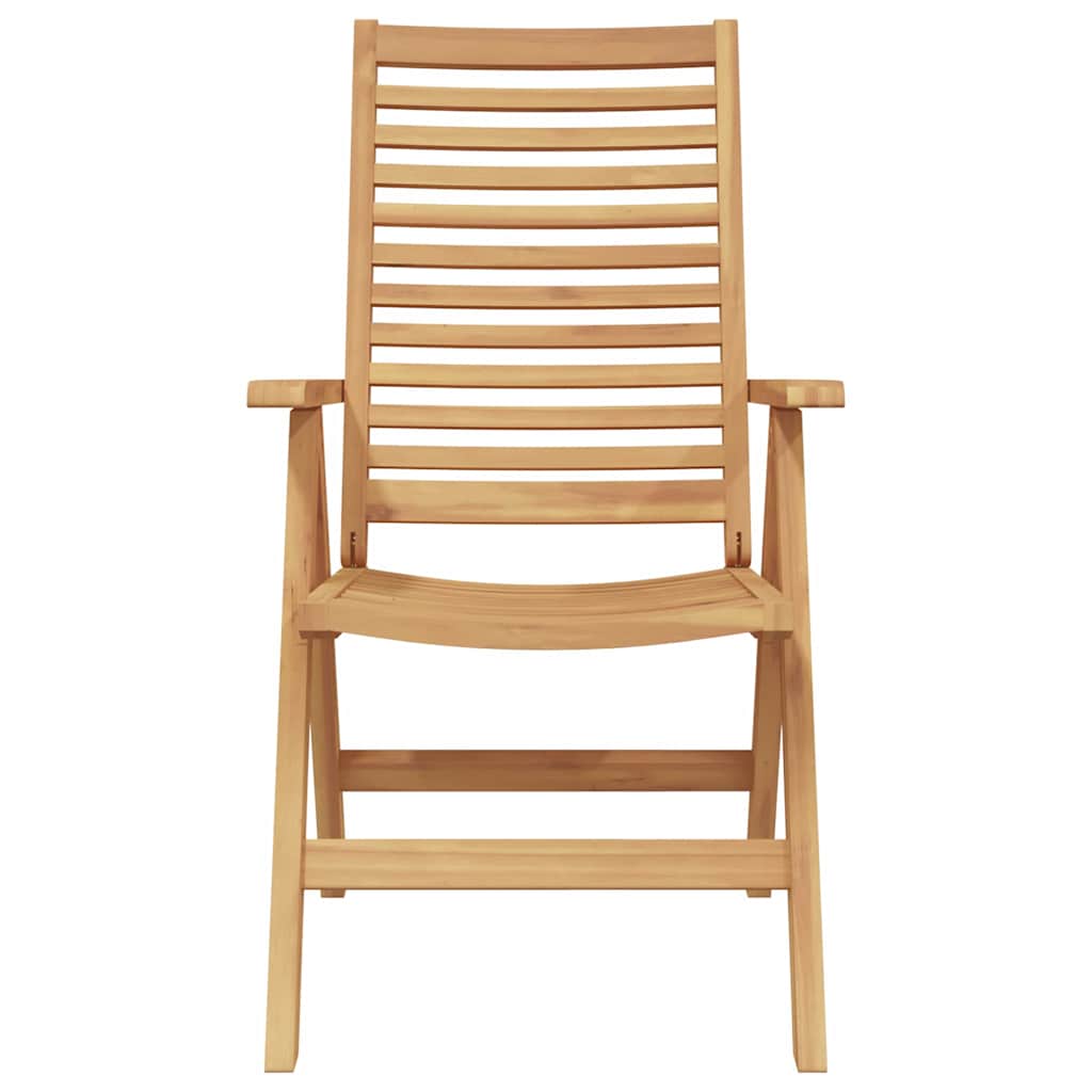 vidaXL Chair Folding 2 pcs Brown 64.5 x 52 x 108 cm Solid Teak Wood