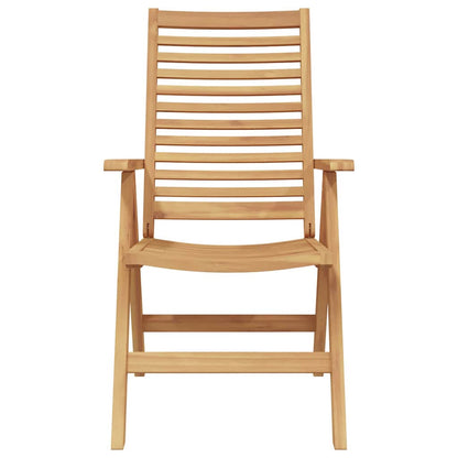vidaXL Chair Folding 2 pcs Brown 64.5 x 52 x 108 cm Solid Teak Wood