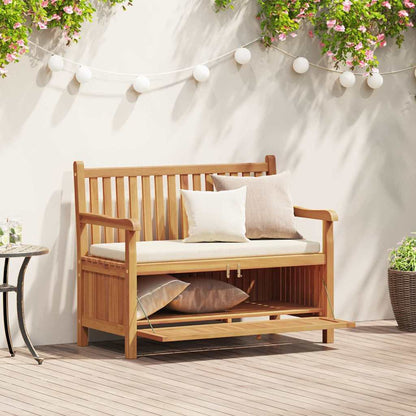 vidaXL Garden Bench with Storage 114 x 60 x 90 cm Solid Teak Wood