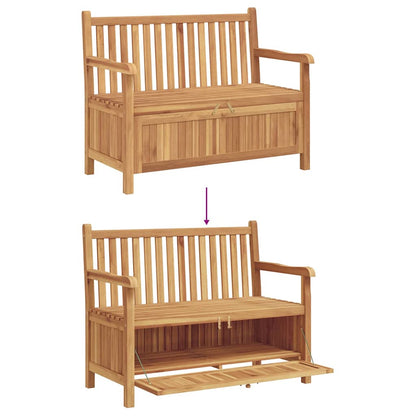 vidaXL Garden Bench with Storage 114 x 60 x 90 cm Solid Teak Wood