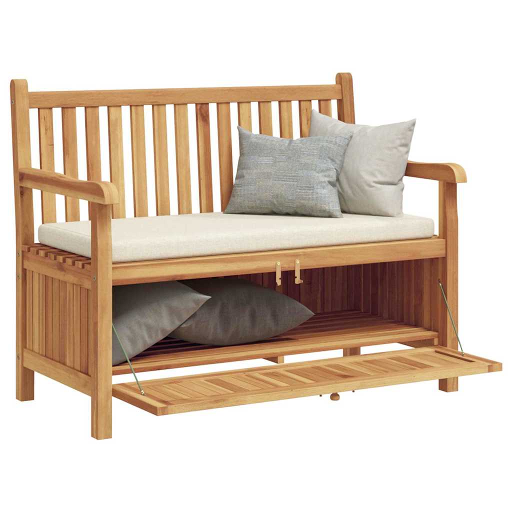 vidaXL Garden Bench with Storage 114 x 60 x 90 cm Solid Teak Wood