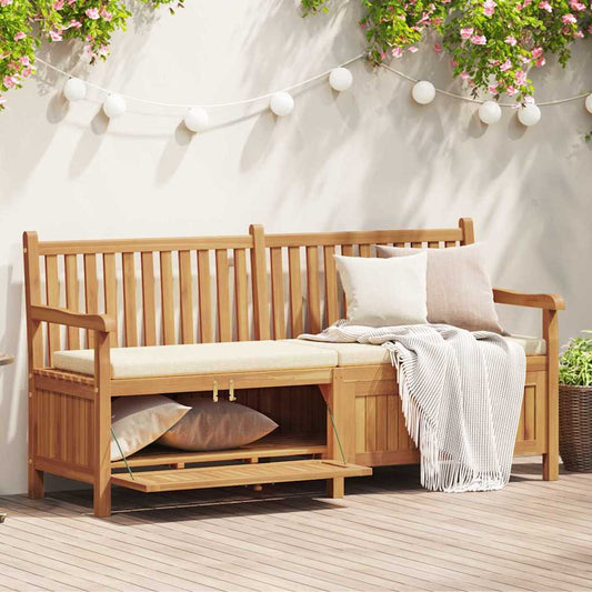 vidaXL Garden Storage Bench Brown 180 x 60 x 90 cm Solid teak wood