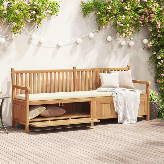 vidaXL Garden Storage Bench Brown 228 x 60 x 90 cm Solid teak wood