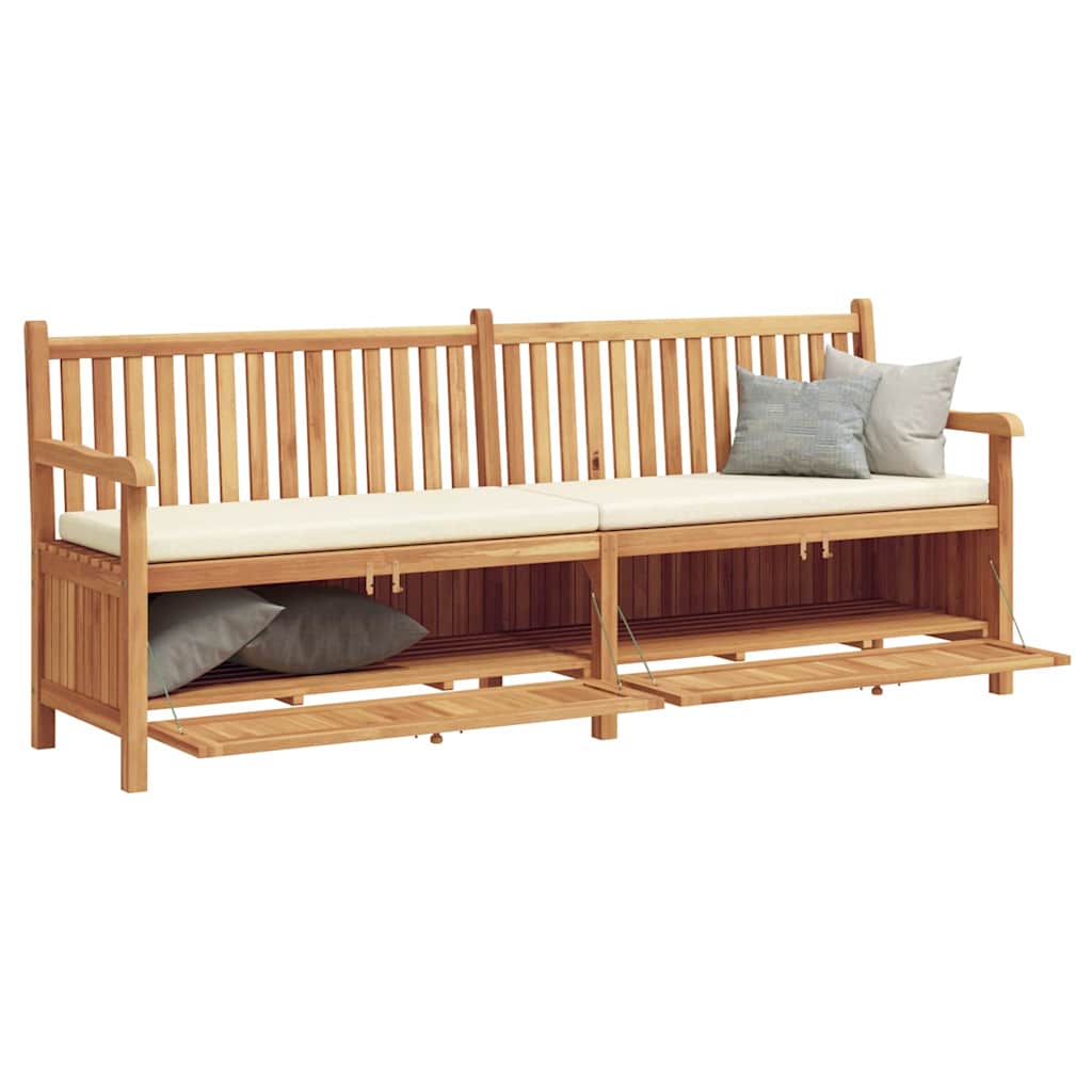 vidaXL Garden Storage Bench Brown 228 x 60 x 90 cm Solid teak wood