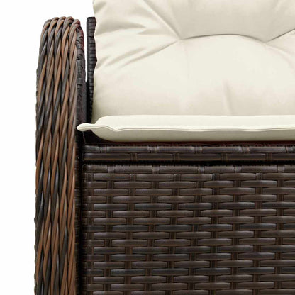vidaXL Garden Sofa with Cushion Brown 121 x 62 x 69cm Poly Rattan