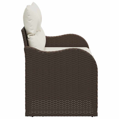 vidaXL Garden Sofa with Cushion Brown 121 x 62 x 69cm Poly Rattan