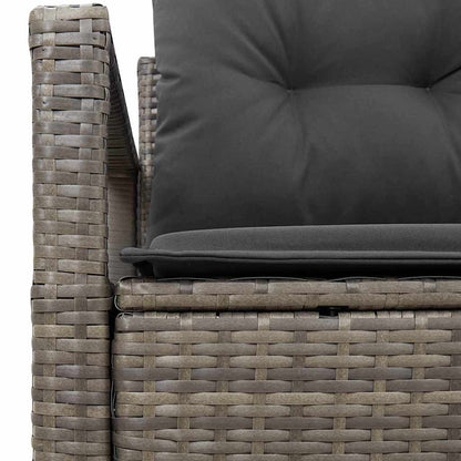 vidaXL Garden Sofa with Cushion Grey 120 x 62 x 69cm Poly Rattan