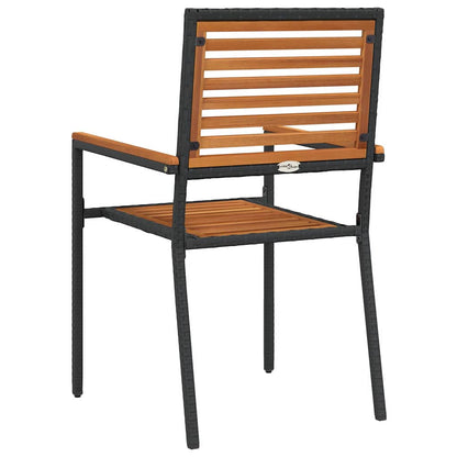 vidaXL Garden Stacking Chairs 2 pcs Brown and Black 54 x 56 x 90 cm