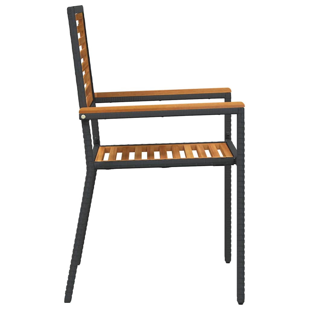 vidaXL Garden Stacking Chairs 2 pcs Brown and Black 54 x 56 x 90 cm