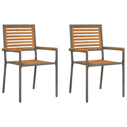 vidaXL Garden Stacking Chairs 2 pcs Brown and Grey 54 x 56 x 90 cm
