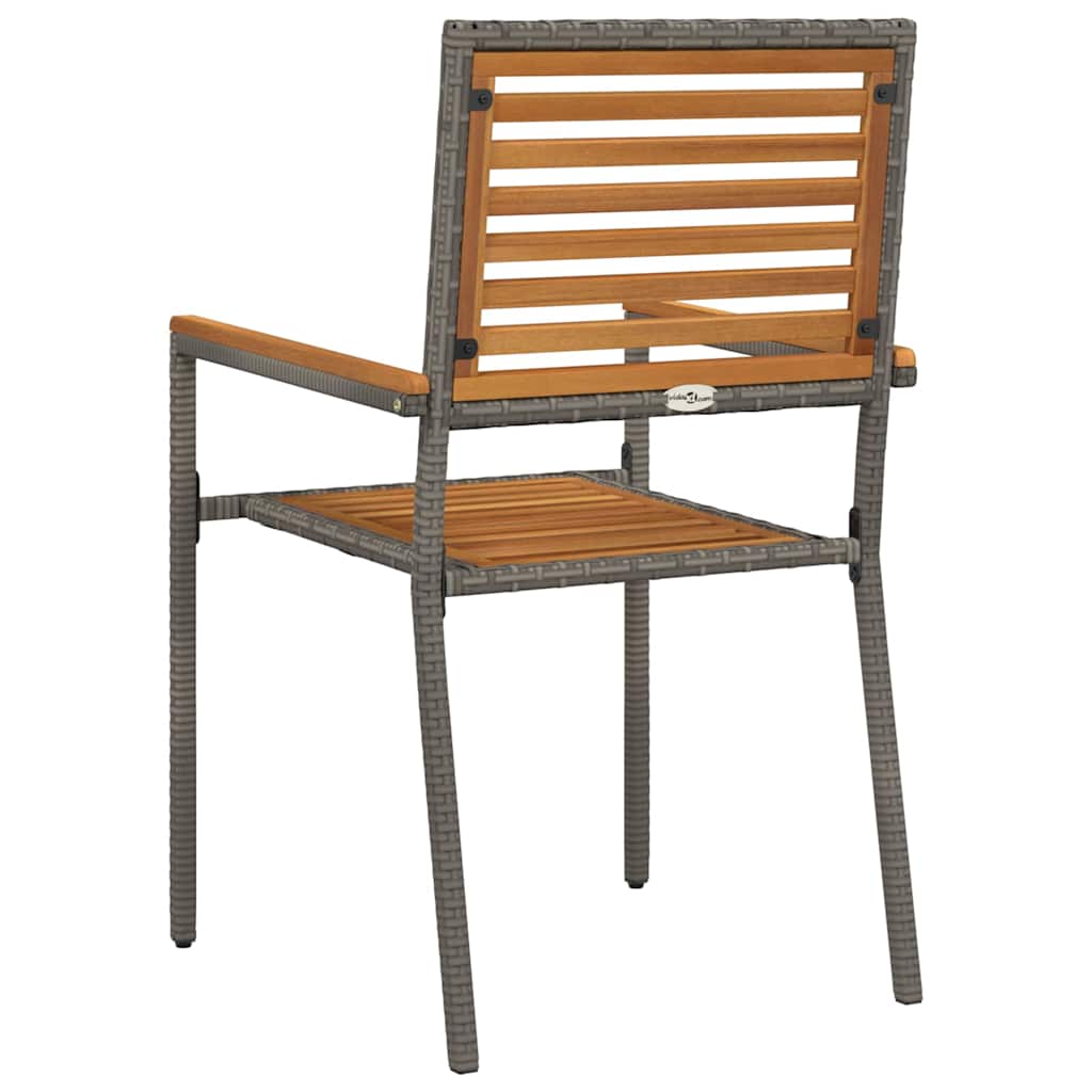 vidaXL Garden Stacking Chairs 2 pcs Brown and Grey 54 x 56 x 90 cm