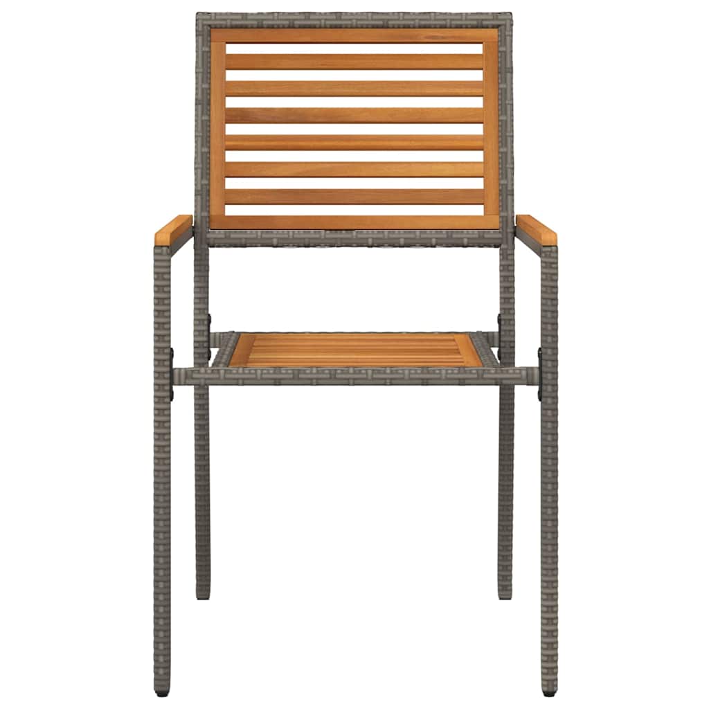 vidaXL Garden Stacking Chairs 2 pcs Brown and Grey 54 x 56 x 90 cm
