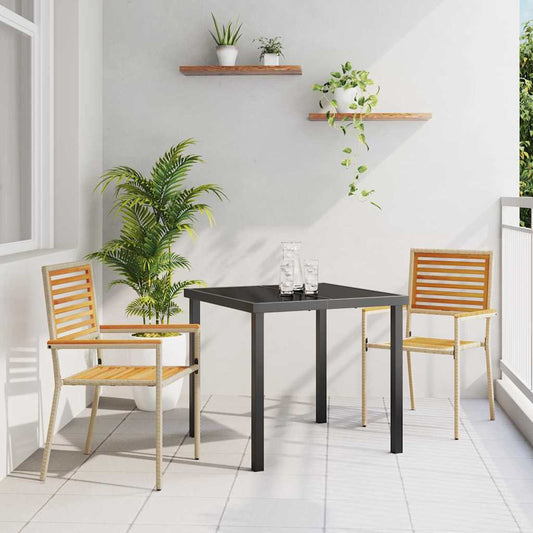 vidaXL Garden Stacking Chairs 2 pcs Brown and Beige
