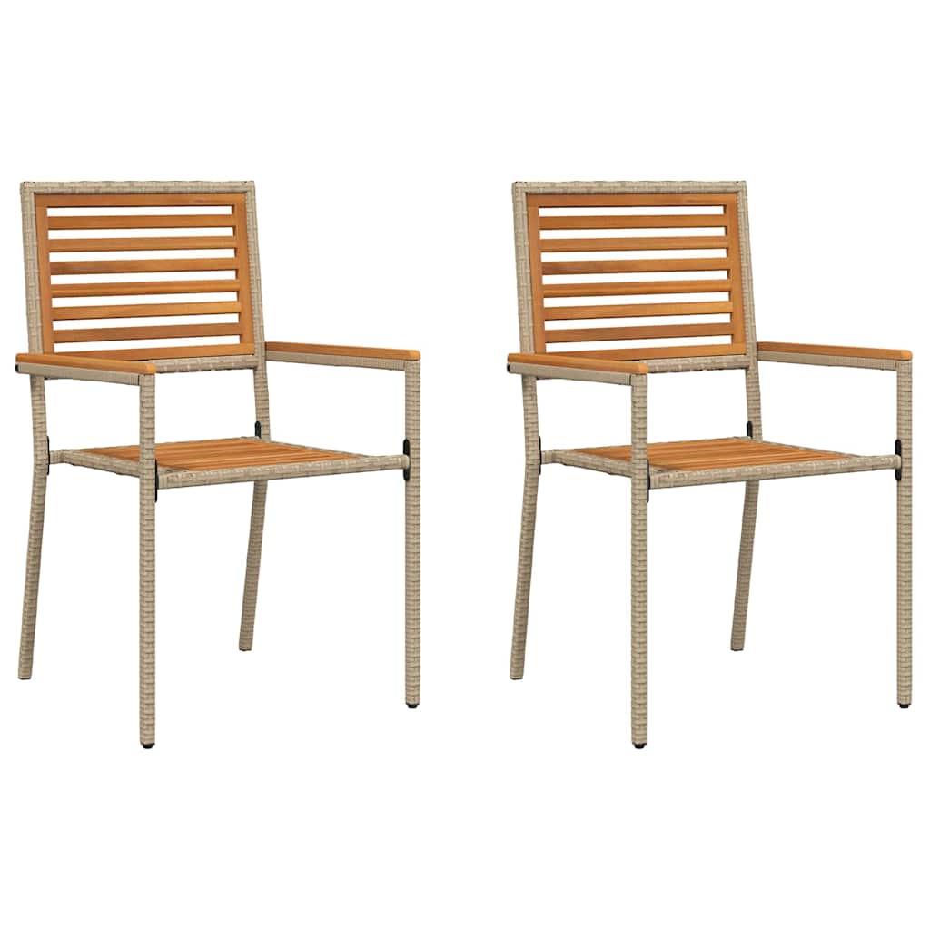 vidaXL Garden Stacking Chairs 2 pcs Brown and Beige 54 x 56 x 90 cm