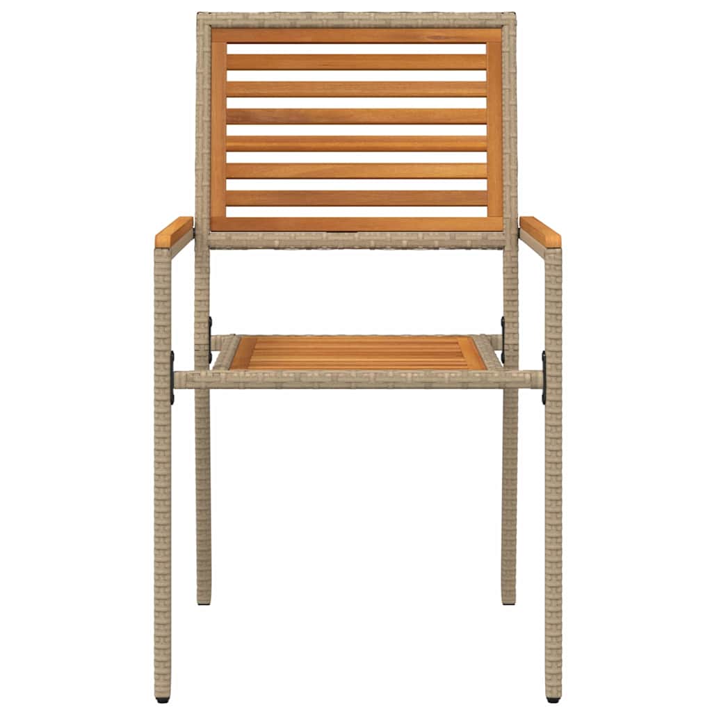 vidaXL Garden Stacking Chairs 2 pcs Brown and Beige 54 x 56 x 90 cm
