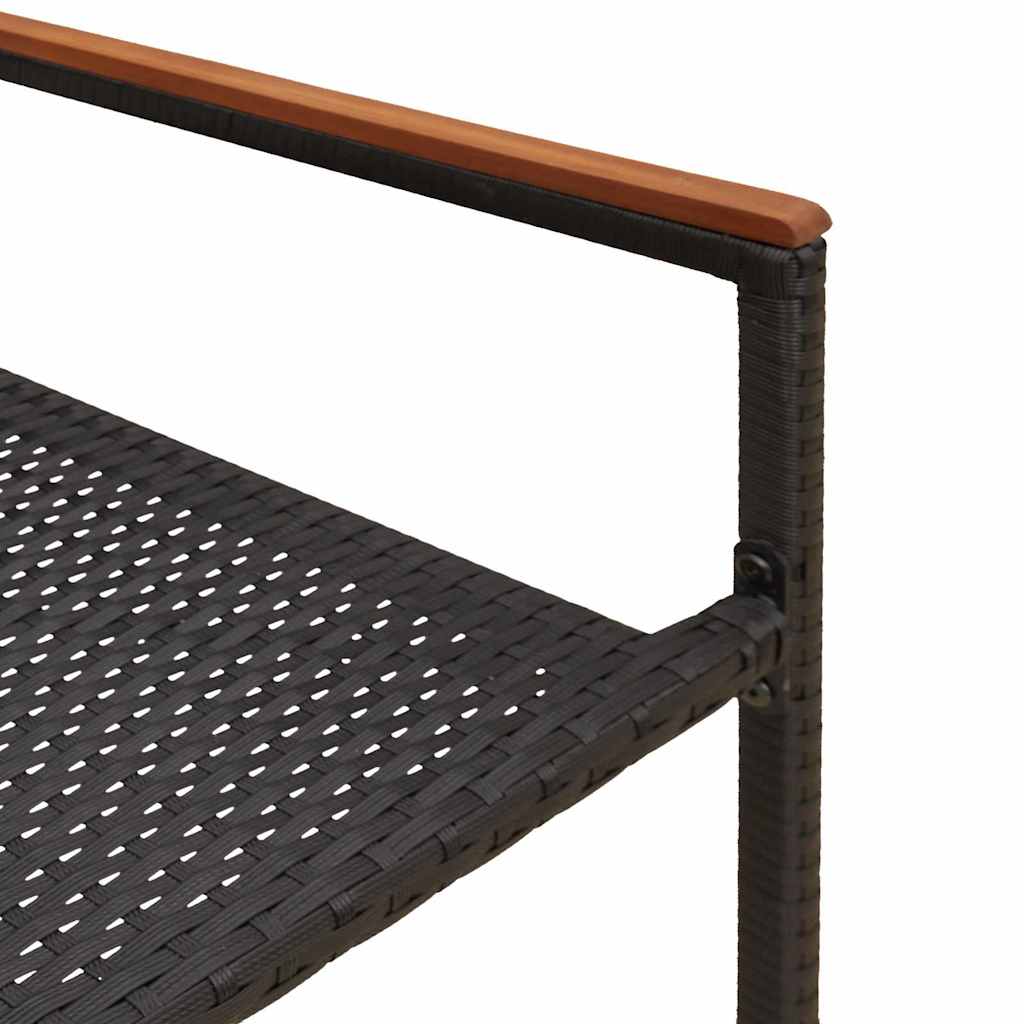 vidaXL Garden Stacking Chairs 2 pcs Black and Brown 54 x 56 x 90 cm