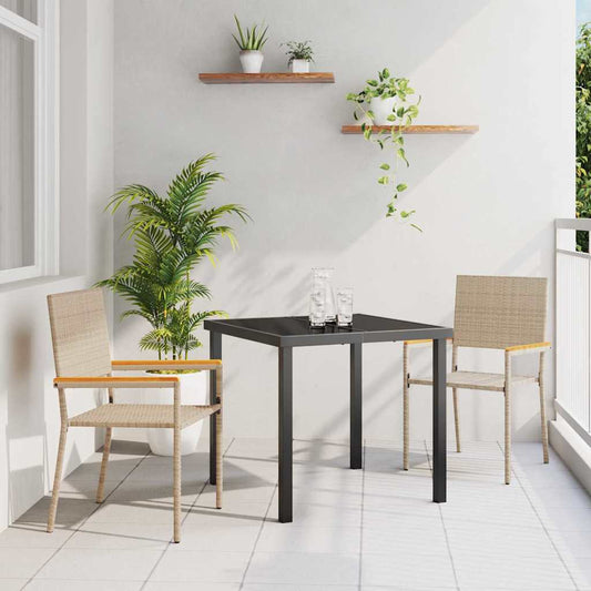 vidaXL Garden Stacking Chairs 2 pcs Cream and Brown