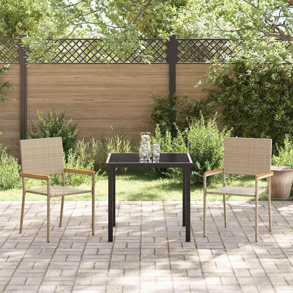vidaXL Garden Stacking Chairs 2 pcs Cream and Brown 54 x 56 x 90 cm